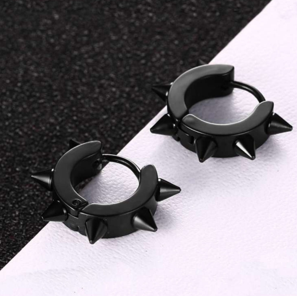 spike hoop earrings